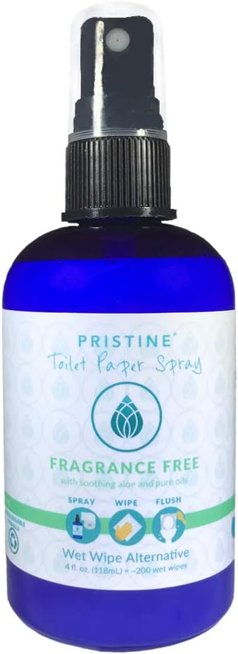 Pristine Toilet Paper Spray | As Seen On Shark Tank: The Planet Friendly, More Natural Alternative to Flushable Wet Wipes - Unscented 4 oz