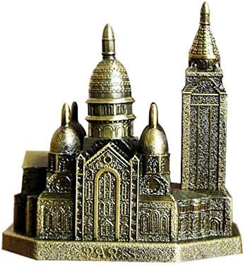 Zinc Alloy Crafts French Church Model, Metal Crafts Tourist Monument Ornaments Decorations