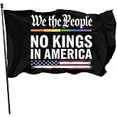 No Kings In America We The People Flag with Brass Grommets 3X5 Feet Outdoor Banner Polyester Flag