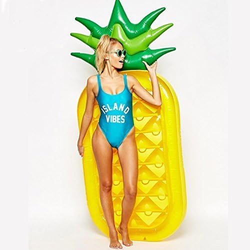 oamore Giant Unicorn Pool Float PVC Inflatable Floating Bed Adult Child Swimming Ring Water Recreation Leisure Chair (Pineapple)