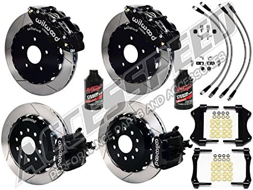 WILWOOD FOCUS ST 14" FRONT & 13" REAR BIG BRAKE COMBO W/FREE BRAKE LINES & FLUID, 14" SUPERLITE FRONT, 13" CPB REAR, BLACK CALIPERS, SLOTTED ROTORS, FITS 2013 2014 FOCUS ST