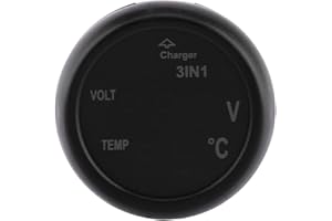 Cigarette Lighter Voltmeter Thermometer USB Car 3-in-1 with Dual LED Display for 12V-24V Vehicles Fast Charging 5V 2.1A Outpu