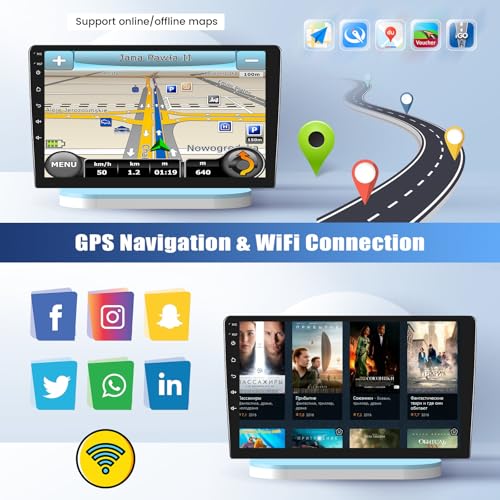 2G+64G GOHHDL Android Car Radio for Fiat Ducato 2010/Citroen Jumper/Peugeot Boxer Carplay Android Auto, 9 Inch 2 Din Touch Screen with Bluetooth GPS WiFi FM/RDS SWC Backup Camera and Mic
