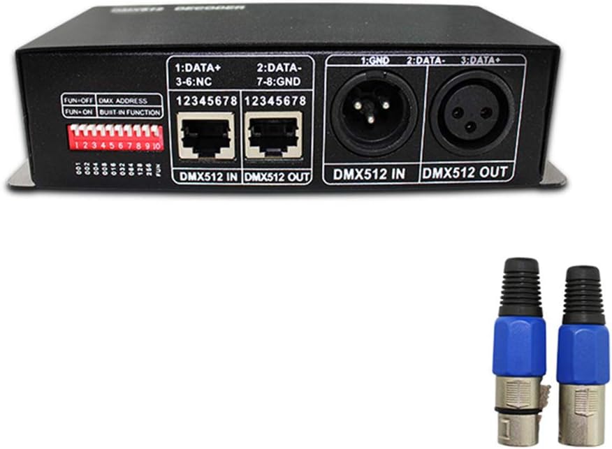 1pcs 4CH DC12-24V RGBW DMX 512 Decoder led Controller, RGB LED DMX512 decoder 4 Channel * 8A for LED Strip Light