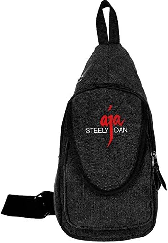 Aja Canvas Chest Pack Crossbody Bag Travel Bag Hiking Bag Shoulder Backpack Black
