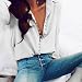 YANG-YI Clearance Women Casual Solid Long Sleeves Blouse Lapel Shirt