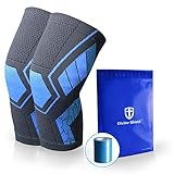 Knee Brace for Men with Kinesiology Tape Support for Arthritis, ACL, LCL, MCL, Sports Exercise, Meniscus Tear Injury Recovery, Weightlifting Anti-Slip Knee Support Sleeves (1 Pair, L)