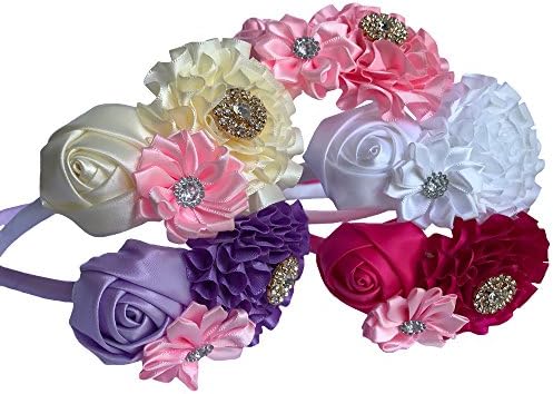 5pcs Kids Hair Bands Accessories Rhinestone Pearl Diamond Flower Headband Hairband Elastic Hair Clips Headdress