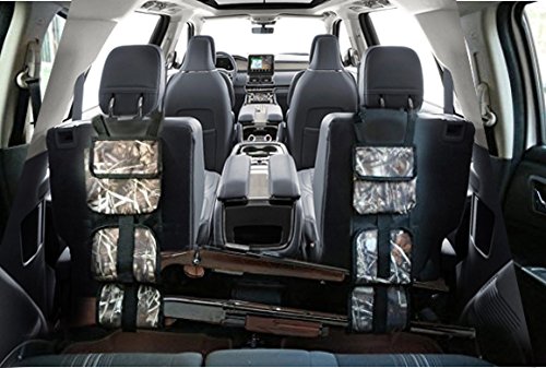 GnG portable Camouflage Seat Back Gun Rack & gun bags, sling pair storage organizer for 2 guns, rifles, shotguns in Cars, Trucks & SUV, Car storage for Hunting sports