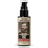 Polished Gentleman Beard Oil for Men with Jojoba, Argan and Tea Tree, 2 oz | Jojoba, argan, rosemary, cedarwood and tea tree oils for softening dry facial hair and skin