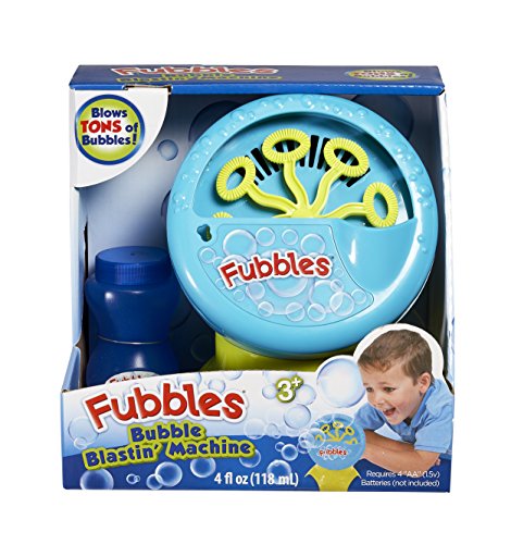 Little Kids Fubbles Bubble Blastin’ Bigger Bubbles Kids Automatic Party Machine and Includes 4oz of Bubble Solution Toy, Blue