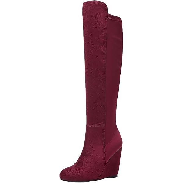 Amazon.com | SACFOF Womens Over the Knee High Boots Suede Wedge
