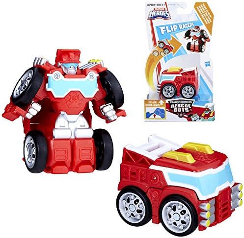Heatwave the Fire Bot Transformers Playskool Heroes Rescue Bots Flip Racer 2.5"