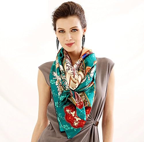 Luxury retro fashion scarf,Print shawl wrap for women Twill scarf [silk] Shawl-D 132x132cm(52x52inch)