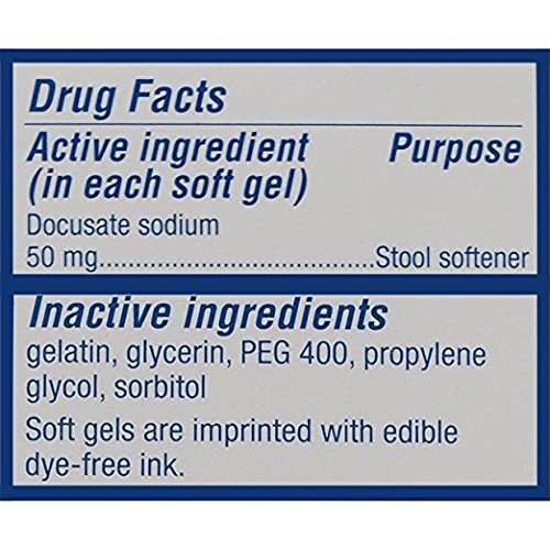 Colace Clear Stool Softener, 50mg Soft Gels 28 Count, Docusate Sodium Stool Softener for Gentle, Dependable Relief, Doctor Recommended