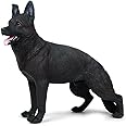 EOIVSH Large German Shepherd Figurine, Highly Detailed Action Figure, Realistic Animal Figure Toy, Military Soldiers Dog Model for Christmas Birthday Gift (Black)