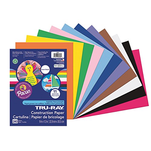 Pacon Tru-Ray Assorted Colors Smart Stack Construction Paper, 9" W x 12" L (Pack of 240)