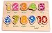 Classic Numbers Solid Wooden Puzzle for Toddlers, Preschool Age w/ Colorful Wood Pieces & Shape Cut-Outs in Board. Simple Educational & Sensory Learning for 1, 2 & 3 Year Olds