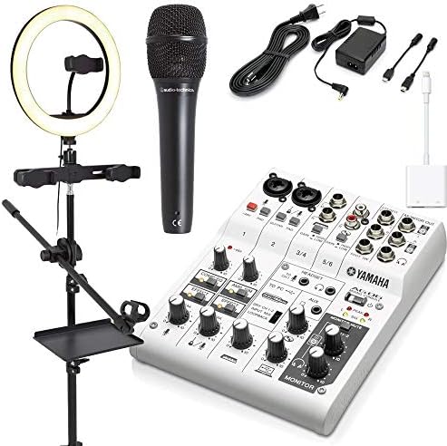 Yamaha Ag06 セット オーディオテクニカ コンデンサーマイク付 Lightning変換ケーブルリングライト付配信セット