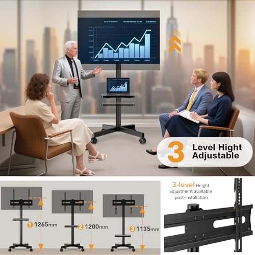 Hemudu TV Casters, Mobile TV Stand for 23-60 Inches Plasma/LCD/LED, TV Cabinet with Wheels up to 35 kg, Max VESA 400 x 400 mm