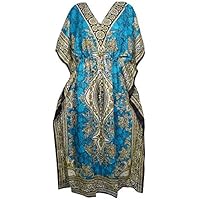 Mogul Interior Women Caftan Kaftan Dresses Printed Soft Lounger One Size