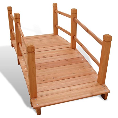 Unfade Memory Romantic Wooden Garden Bridge Decorative Pond Bridge for Backyard ' 7" x 1' 12" x 1' 10" - Thumbnail 5