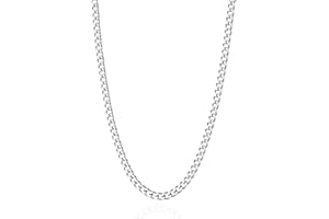 OLARCU 3.5mm/5mm Silver Stainless Steel Cuban Link Chain Necklace Jewelry for Men, 18-26 Inches