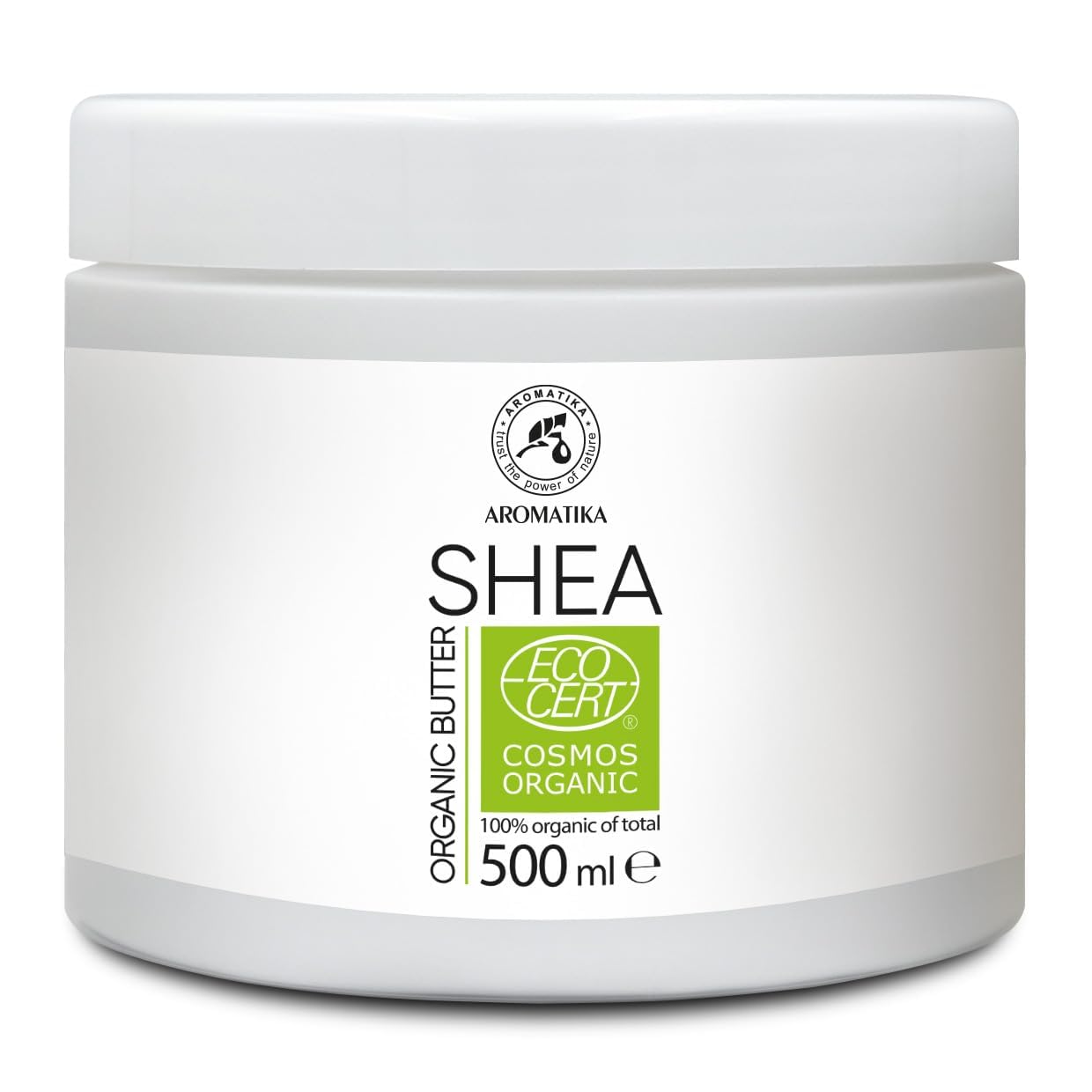 Shea Butter BIO 500g - Unrefined - 100% Pure & Natural - Butyrospermum Parkii Butter - Shea Butter for Beauty Care - Moisturiser for Hair - Skin - Lips - Face - Body - Good for Beauty - Massage
