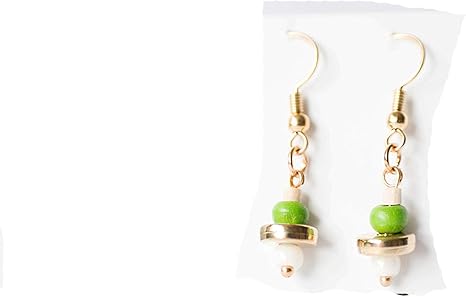 Amazon ハンドメイド木製イヤリング ライム ビーズイヤリング 手作りイヤリング ユニークなジュエリー 手作りジュエリー ジュエリーイヤリング 木製ピアス Diy クリップのイヤリング ウェディングイヤリング 収納用品 オンライン通販