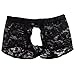 YiZYiF Sexy Men's Underwear Open Front Crotchless Lace Boxer Briefs