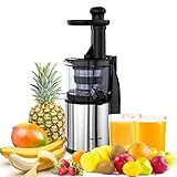 Homgeek Masticating Juicer Extractor, Slow Juicer Machine,Cold Press Juicer with Juice Jug and Cleaning Brush for High Nutritional Fruit and Vegetable Juice