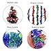 Atopsell 6 Pieces Christmas Tinsel Tree Garland Decorations for Holiday Party Soft Ceiling Hanging Decorations Main Color Blue Red Green (Mixed Color)