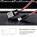 Akaho iPhone Cable,3Pack 10FT Extra Long Nylon Braided Cord Lightning Cable Certified to USB Charging Charger for iPhone 7/7 Plus/6S/6S Plus,SE/5S/5,iPad,iPod Nano 7 (Black+Red,10FT)