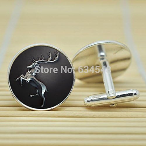 Pretty Lee Game Of Thrones Inspired House Baratheon In Silver Cufflinks Glass Cabochon Cufflinks C3707