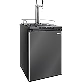Kegco 3PK309X-2 24″ Dual-Tap Digital Homebrew Kegerator – Stainless Steel Draft Beer Refrigerator, Converts to Fridge