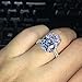 Erllo 925 Sterling Silver Women Wedding Rings 5 Carat Oval Cut Cubic Zirconia Engagement Ring