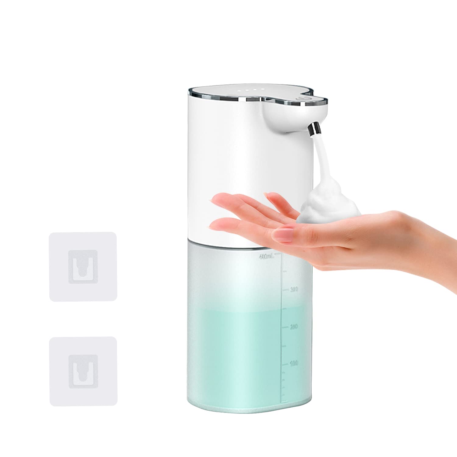 Dalugo Automatic Wall Mounted Soap Dispenser, 400ml Rechargeable, 4 Adjustable Levels, IPX5 Waterproof Touchless for Bathroom & Kitchen