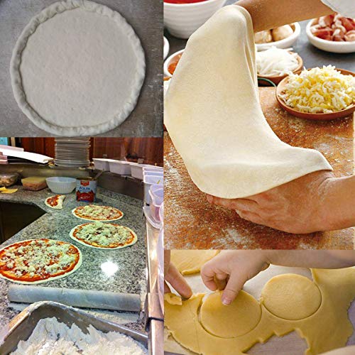 17" Nonstick Stainless Steel Rolling Pin with Wooden Handle - Perfect for Baking Dough, Pie, Pizza, Pastry and Cookies - Thumbnail 3