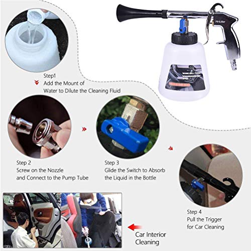 High Pressure Car Cleaning Gun, Car Wash Kit - Car Cleaning Foam Gun with 1L Foam Bottle, Spray Nozzle Car Wash Gun Foam Lance, Car Care Essentials - Thumbnail 6