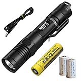 Nitecore MH12GT 1000 Lumen 350 Yards Long Throw USB Rechargeable LED Flashlight with 2x CR123A Batteries