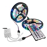 LED Strip Lights, 600 LED Strip Light String Tape+44 Key IR Remote Control Supply for TV Room Kitchen Party Decoration Bedroom