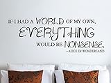 GMDdecals Nonsense Alice In Wonderland Quote Decor Wall Decal [GLOSSY BLACK]- 36 inches x 12 inches -Adhesive High Glossy Vinyl [3mil]Made In USA (Suggested: Home Décor, Birthday, Gift,Teen Room Decor,Cheshire Cat Decor, Mad Hatter Decor, Bedroom Decor)