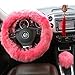 Ogrmar Winter Warm Faux Wool Steering Wheel Cover with Handbrake Cover & Gear Shift Cover for 14.96