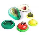 Set of 6 Variety Pack Reusable Food Covers, 4 Food Huggers + 2 Avocado Huggers, Green