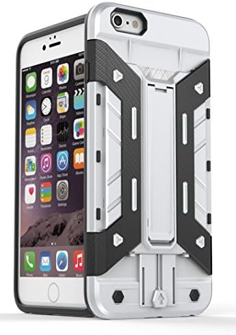 iPhone 6/6S Plus Case,Elech [Card Slot] [Kickstand] Multi-layer Impact Resistant Shockproof Soft TPU&amp;Hard PC Protective Shell Wallet Cover Case for iPhone 6/6S Plus 5.5'' - Silver