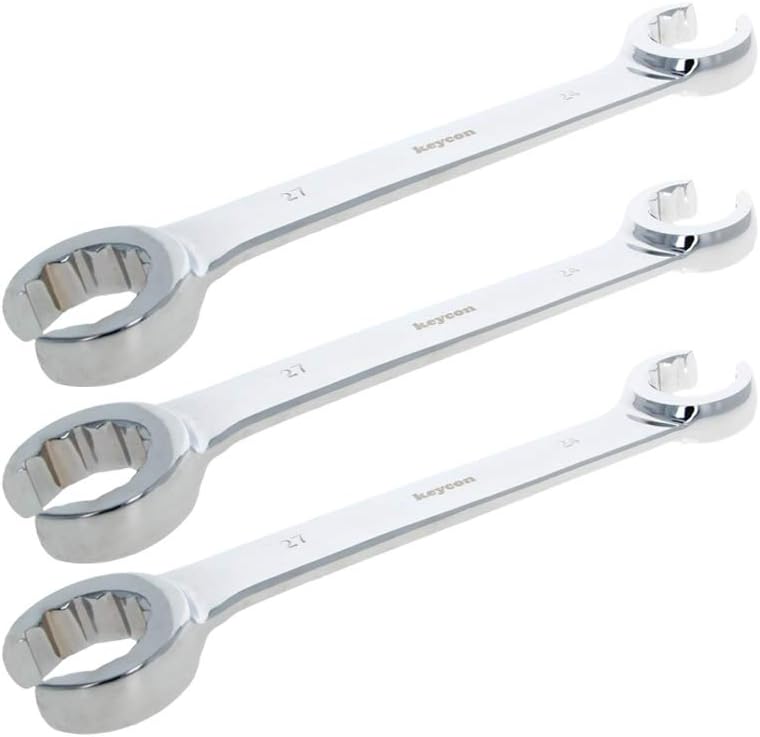 Utoolmart Flare Nut Wrench, 24mm x 27mm Metric Double Open End, 3Pcs