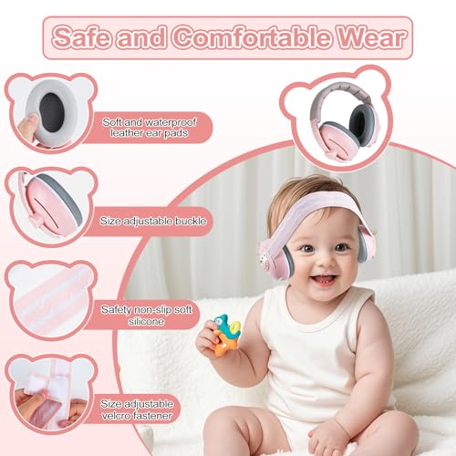 Muyohix 2 in 1 Baby Headphones, Adjustable Anti-Noise Baby Headphones, Hearing Protection for Babies from 0 to 48 Months and Children, Baby Earmuffs for Everyday and Events