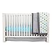Bacati Elephants Crib Set with Bumper Pad, Aqua/Lime/Grey