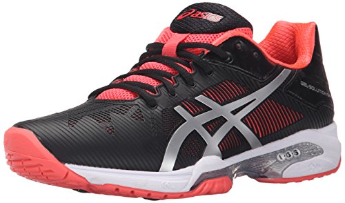ASICS Women's Gel-Solution Speed 3 Tennis Shoe, Black/Silver/Diva Pink, 8.5 M US