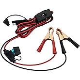 HayEastdor 8.2FT/2.5M SAE to Alligator Clips Wire Harness with 12V Switch 16AWG 2Pin SAE to Battery Clamp Cable Quick Disconnect Extension Cord with 15A Fuse Box